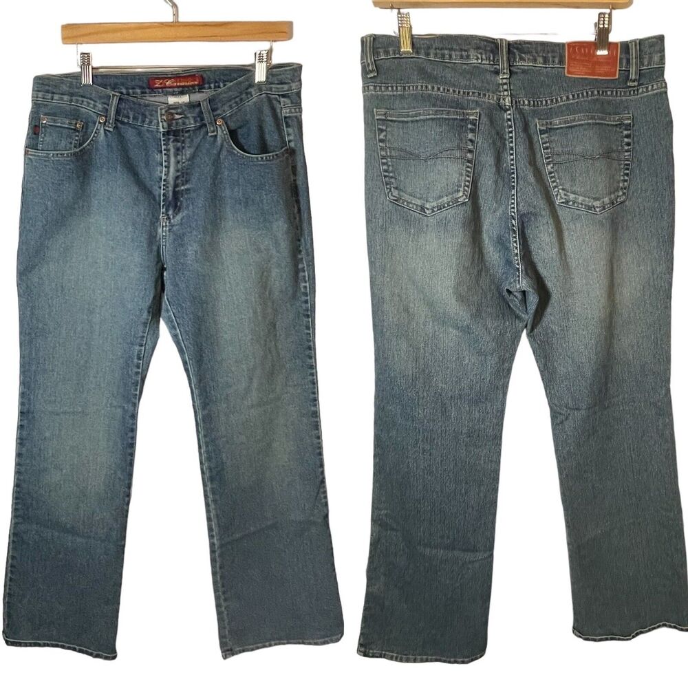 Z. Cavaricci Vintage Medium Wash Denim Flare Leg Jeans Womens Size 14 90s Y2K